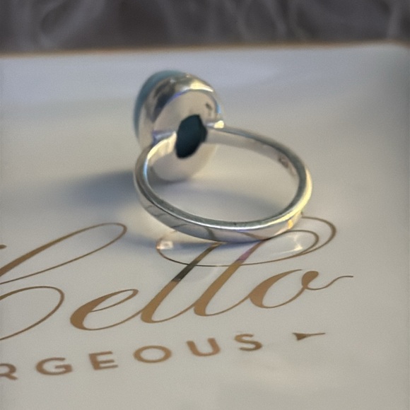 Bold Larimar Silver Statement Ring - Picture 3 of 6
